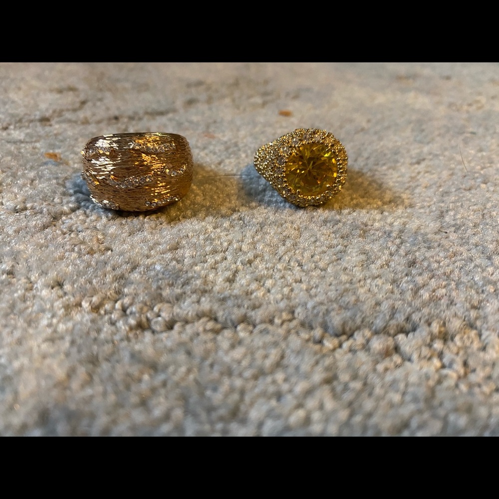 Gold statement rings